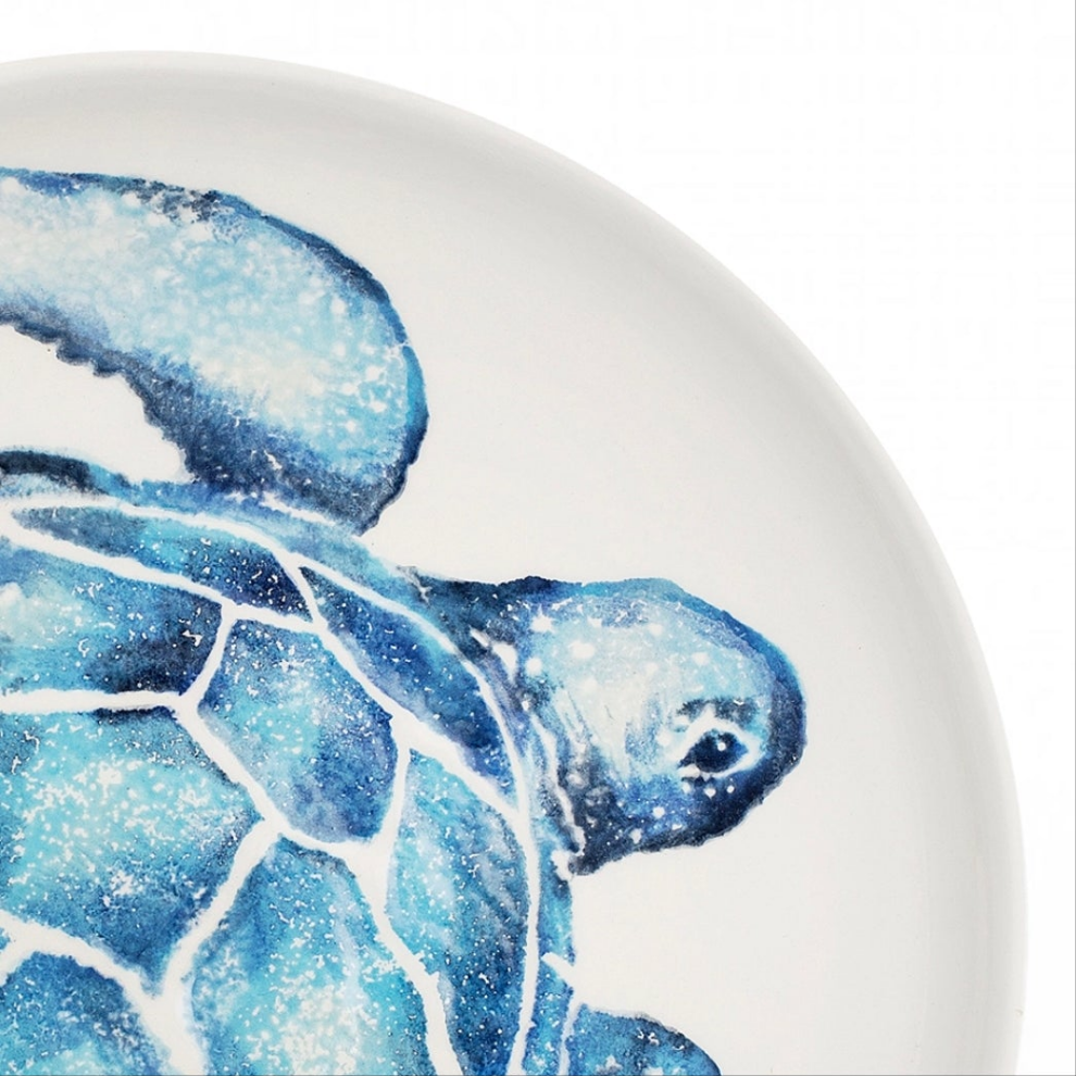 Creatures Turtle Supper Bowl, Ocean Animal Design in Blue