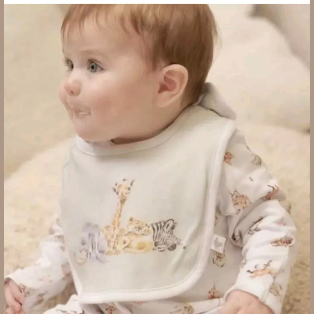Wrendale Designs 'Little Savannah' African Animals Bib Gift Set. 2 Pack Of Bibs