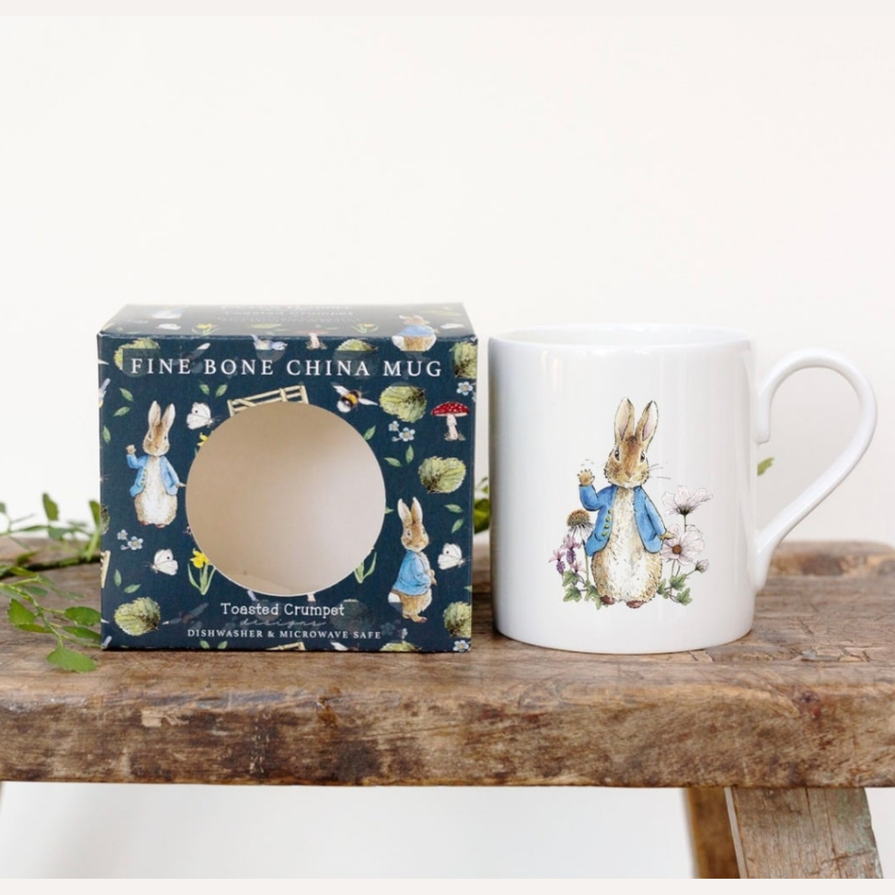 Peter Rabbit Small Mug in a Gift Box. Fine China. By Toasted Crumpet