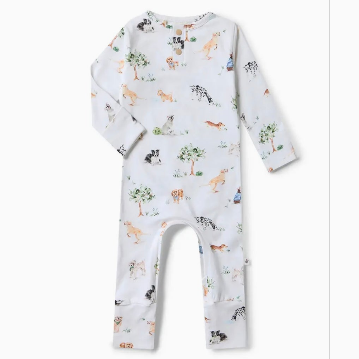 Snuggle Hunny Dog Park Organic Growsuit, 0 - 3 Months