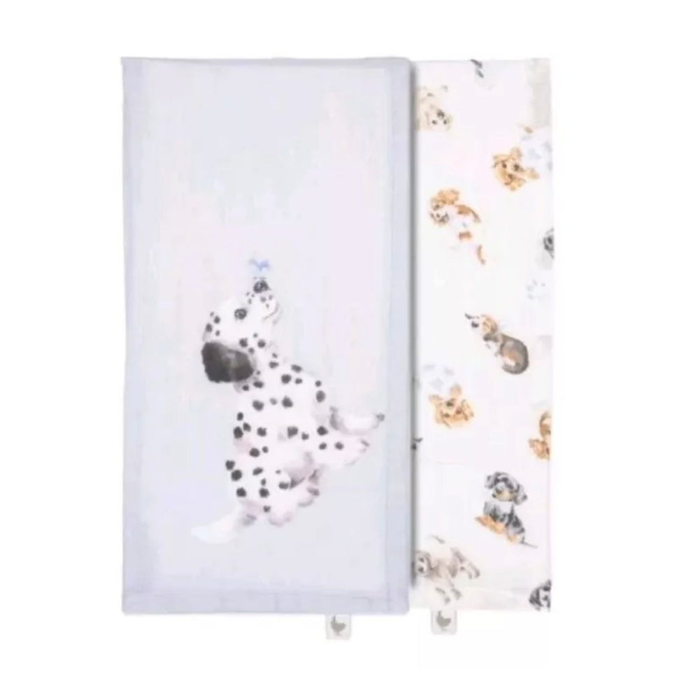 Wrendale Designs 'Little Paws' Dog Muslin Gift Set. Brand New Collection