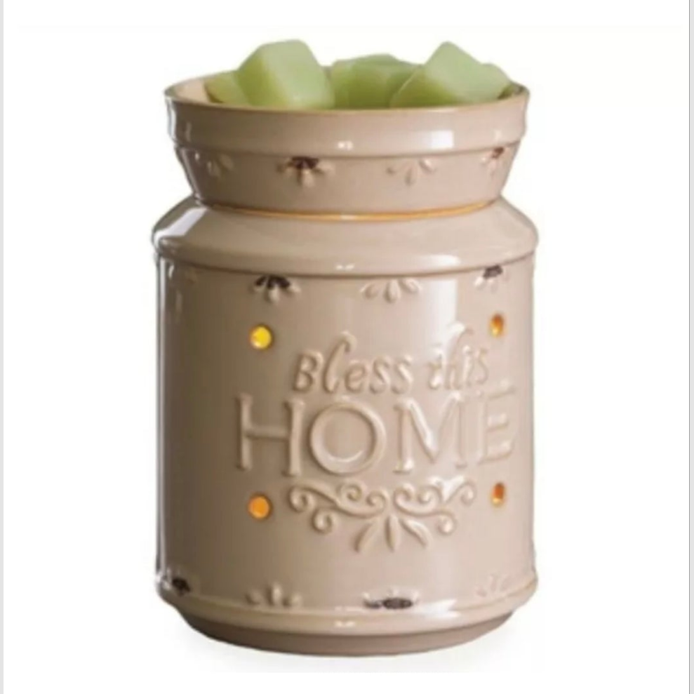 Ceramic Bless this Home Electric Wax Melter/ Aroma Lamp 12cm