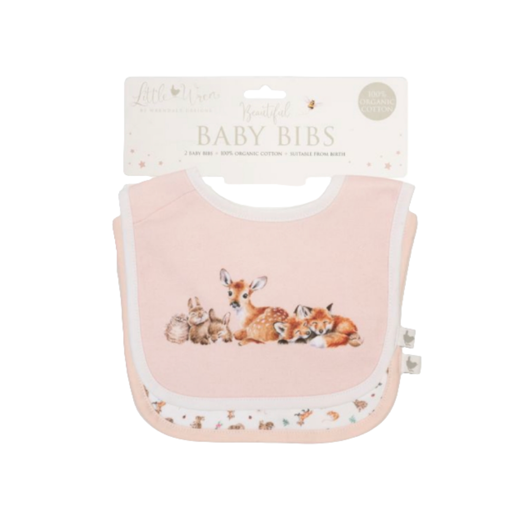 Wrendale Designs 'Little Forest' Woodland Animal Bib Gift Set, 2 Pack Of Bibs