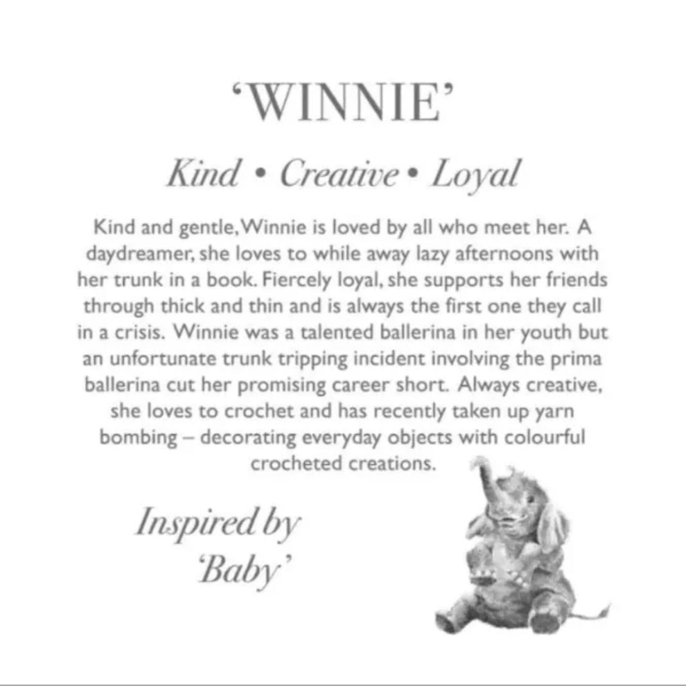 Wrendale Designs 'Winnie' Elephant Plush Character. Collectable Characters