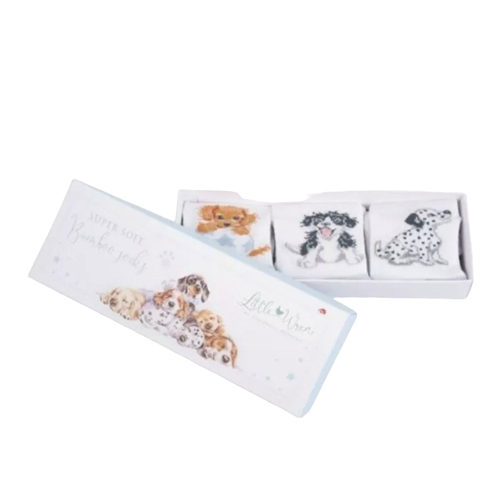 Wrendale Designs 'Little Paws' Dog Baby Socks, pack of 3. 6 - 12 months