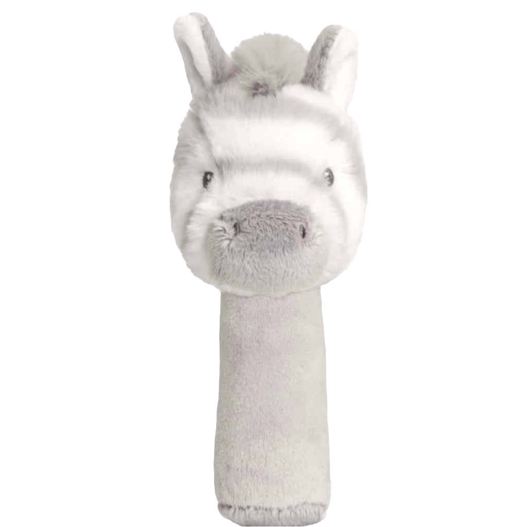 Keeleco Cuddle Zebra Stick Rattle. Keel Toys. 14cm