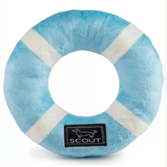 Fun Parody Dog Toy, Scout Life Preserver Round Plush Dog Toy
