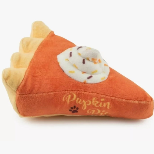 Fun Parody Dog Toy, Pupkin Pie Slice Plush Toy, Squeaky