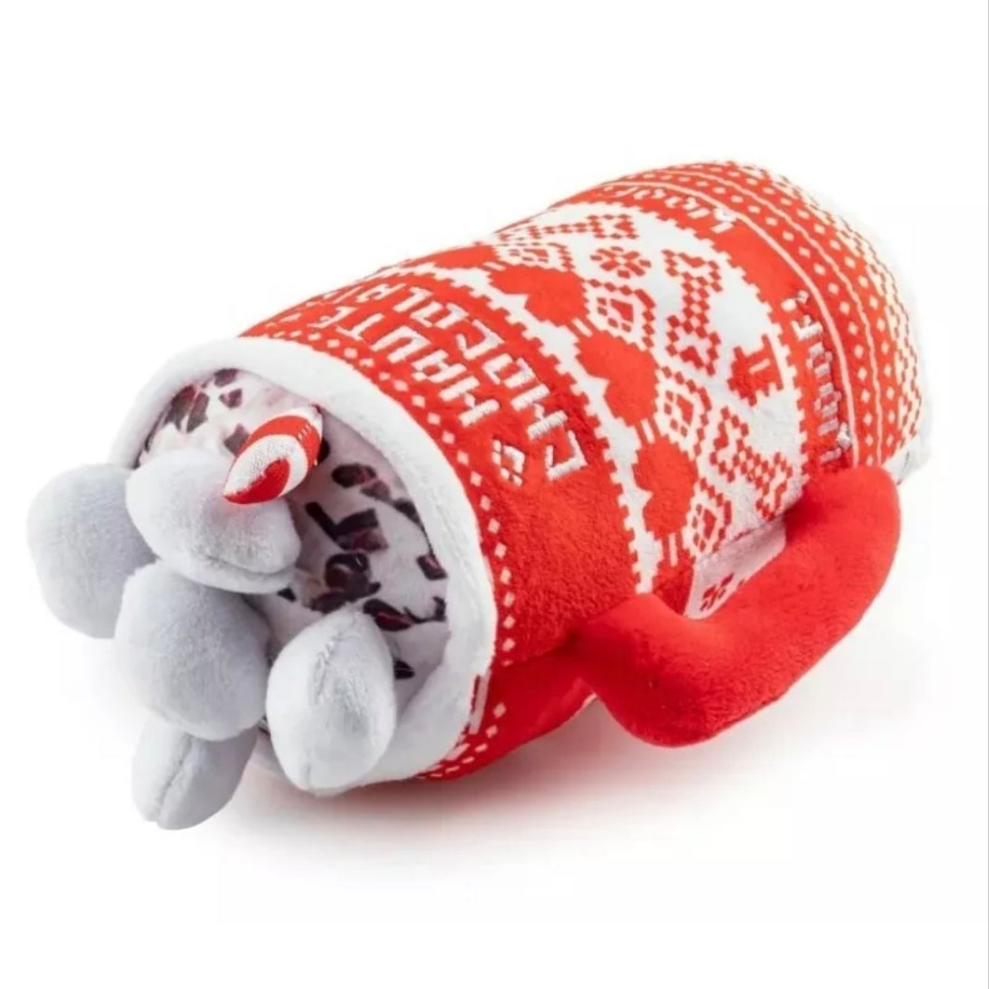 Fun Parody Dog Toy, Haute Chocolate Mug Plush Dog Toy, Squeaky
