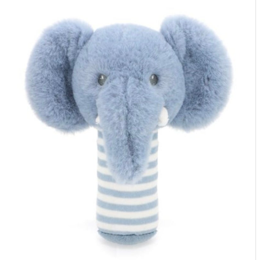 Keeleco Ezra Elephant Stick Rattle. Keel Toys. 14cm