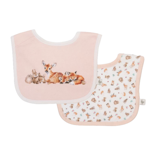 Wrendale Designs 'Little Forest' Woodland Animal Bib Gift Set, 2 Pack Of Bibs