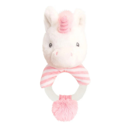 Keeleco Twinkle Unicorn Ring Rattle. Keel Toys. 14cm