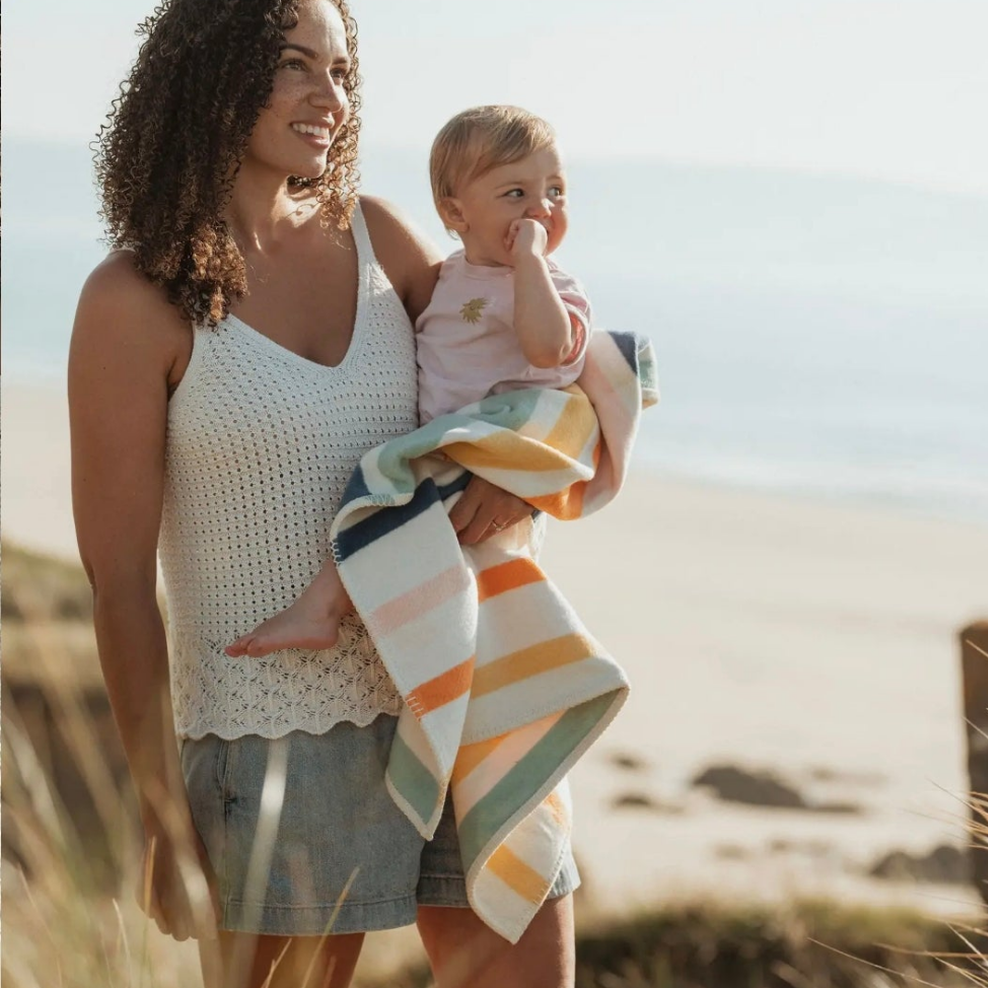 Atlantic Blankets Seakind Stripe Recycled Cotton Baby Blanket