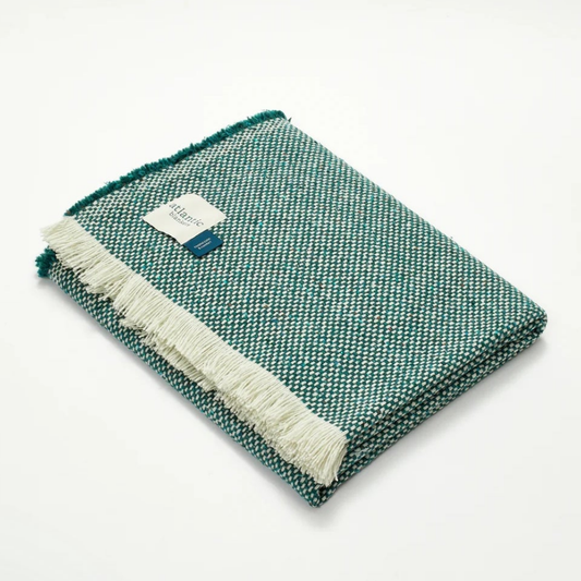 Atlantic Blankets Recycled Wool Blanket in Sea Green