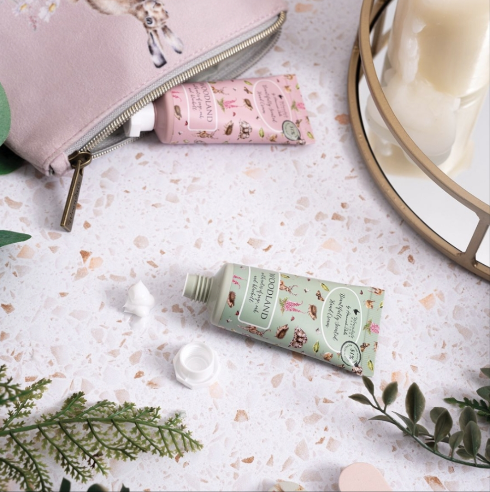 Wrendale Designs Small Hand Cream Gift Set in pouch.'Hedgerow' Hare & Mouse