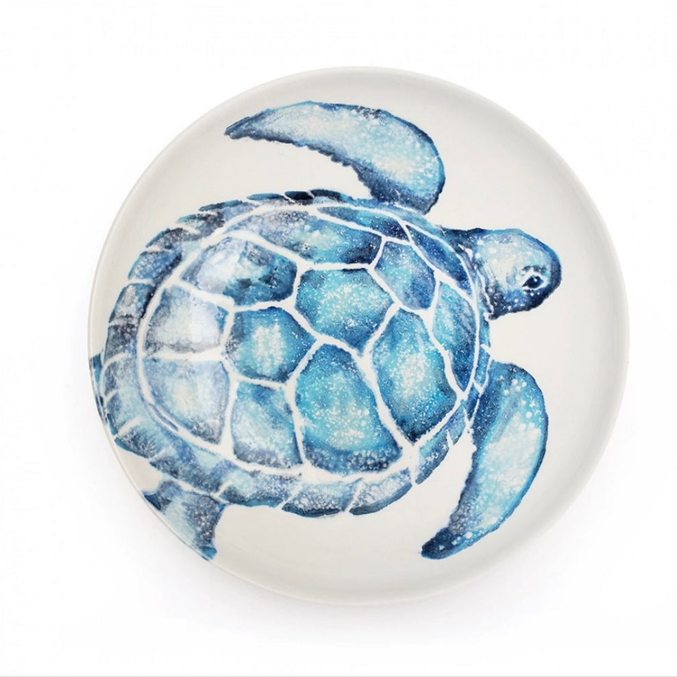 Creatures Turtle Supper Bowl, Ocean Animal Design in Blue