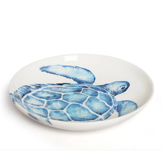 Creatures Turtle Supper Bowl, Ocean Animal Design in Blue