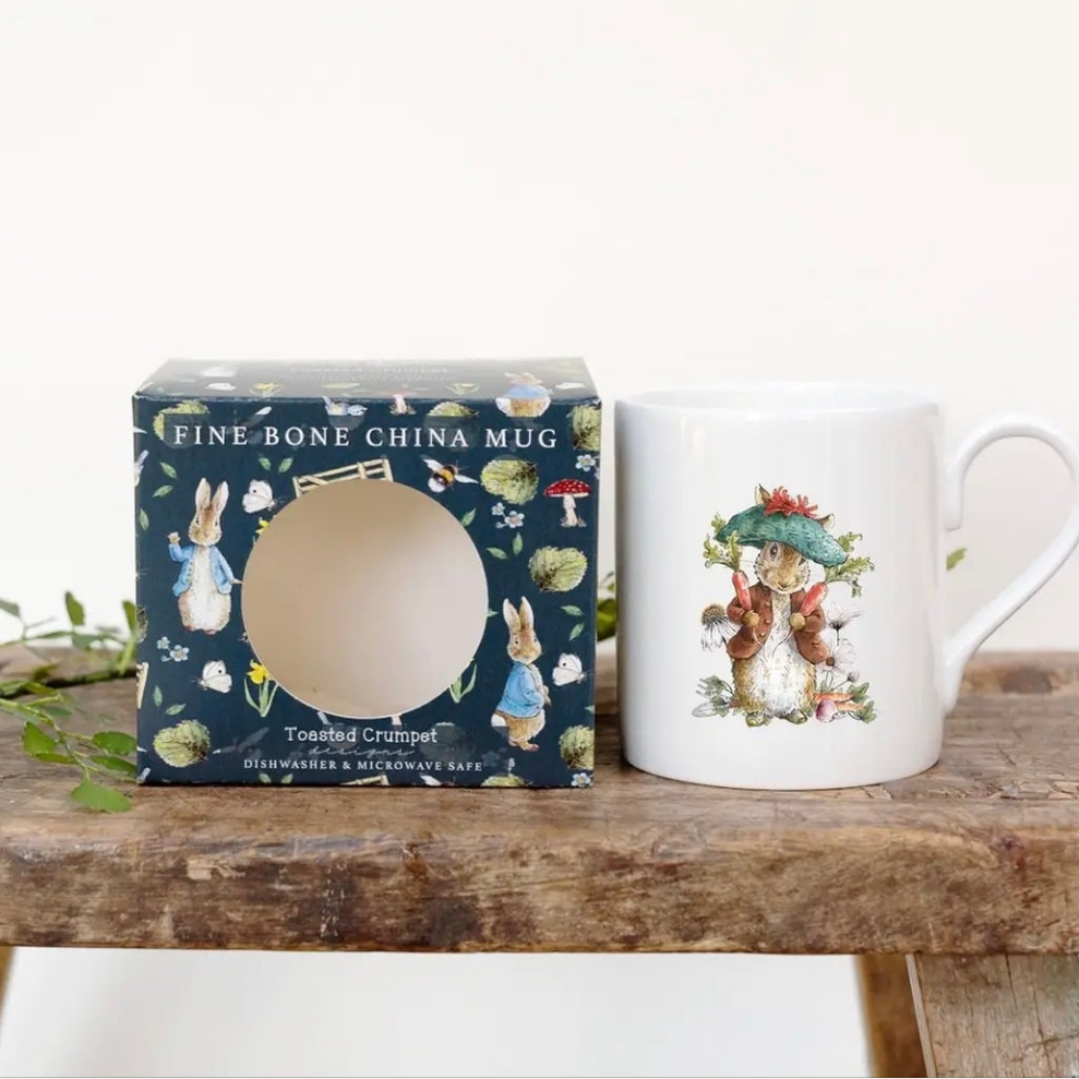 Benjamin Bunny Small Mug in a Gift Box. Fine China. By Toasted Crumpet