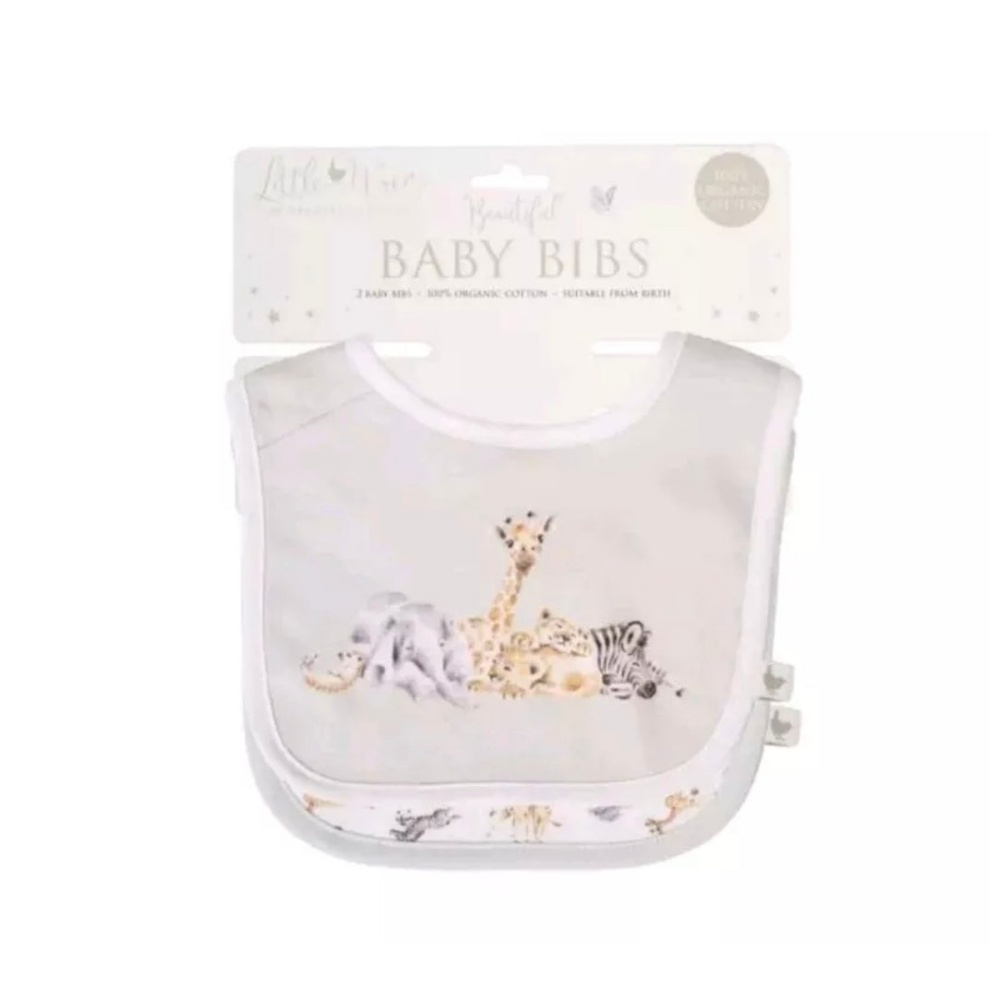 Wrendale Designs 'Little Savannah' African Animals Bib Gift Set. 2 Pack Of Bibs