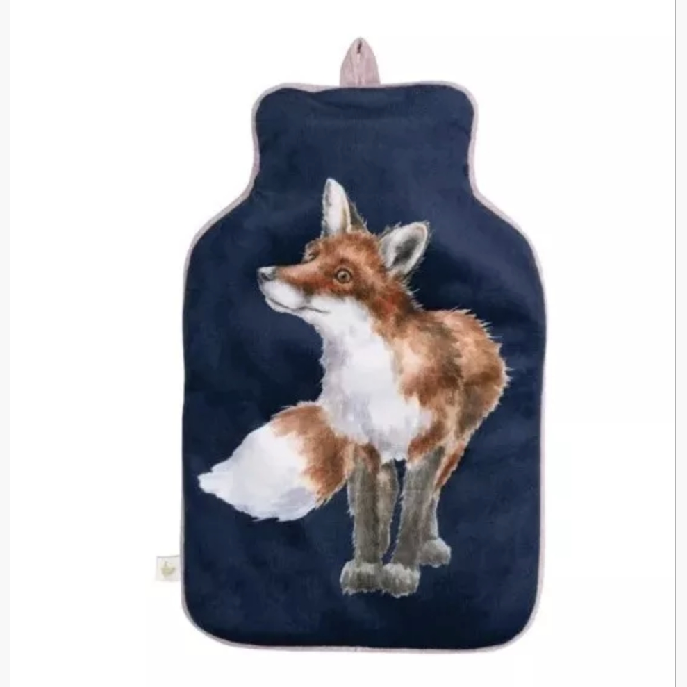 Wrendale Designs 'Woodlanders' Fox Hot Water Bottle With Super Soft Cover.