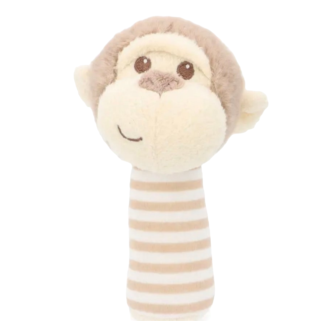 Keeleco Marcel Monkey Stick Rattle. Keel Toys. 14cm