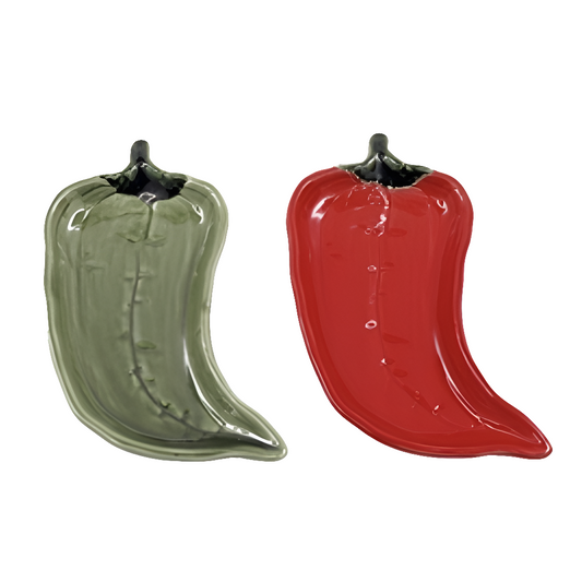 Stone Chilli Shaped Plate / Trinket Tray. Choose Red Or Green
