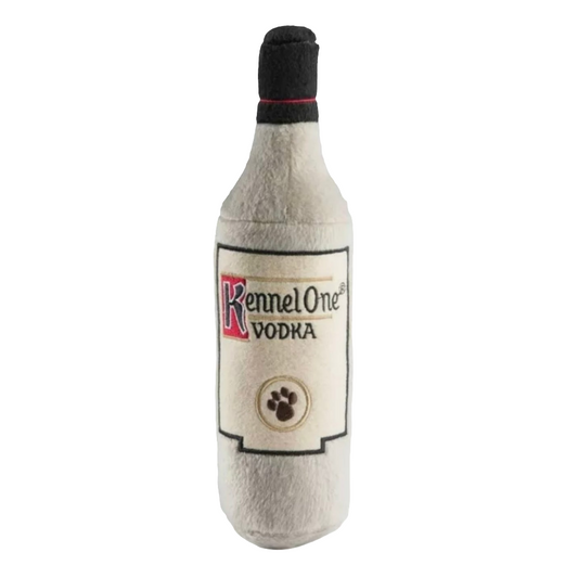 Fun Parody Dog Toy, Kennel One Vodka Bottle Toy, Plush Dog Toy, Squeaky