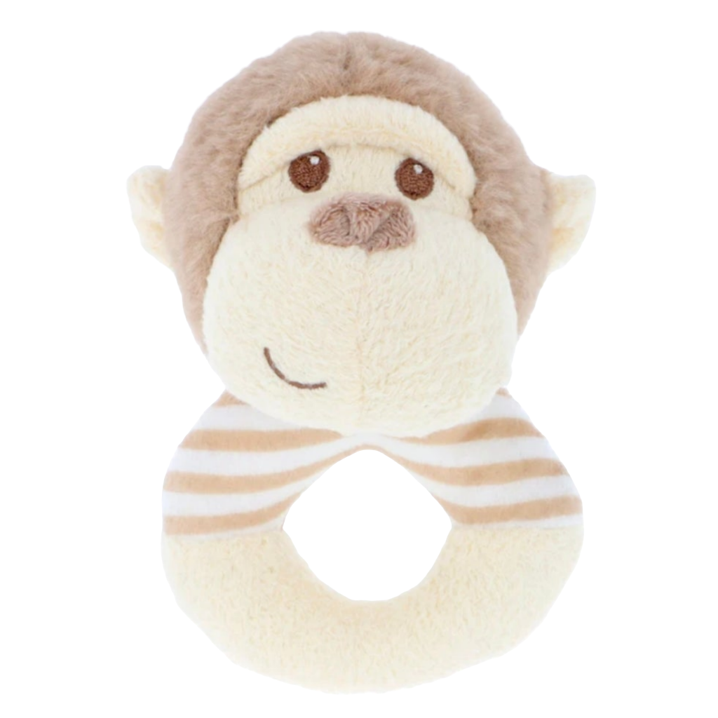 Keeleco Marcel Monkey Ring Rattle. Keel Toys. 14cm